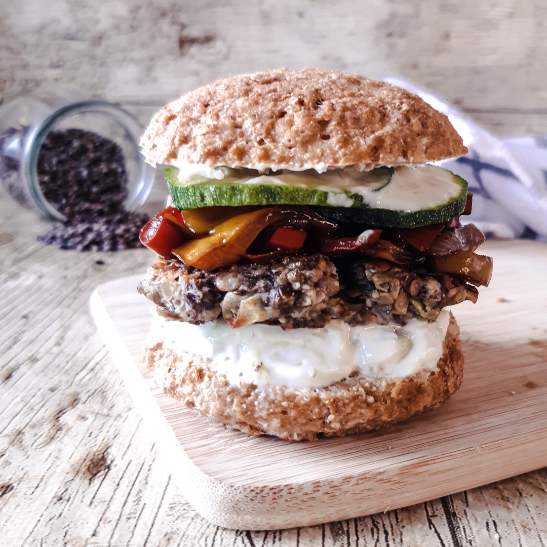 Burger veggie steak lentilles