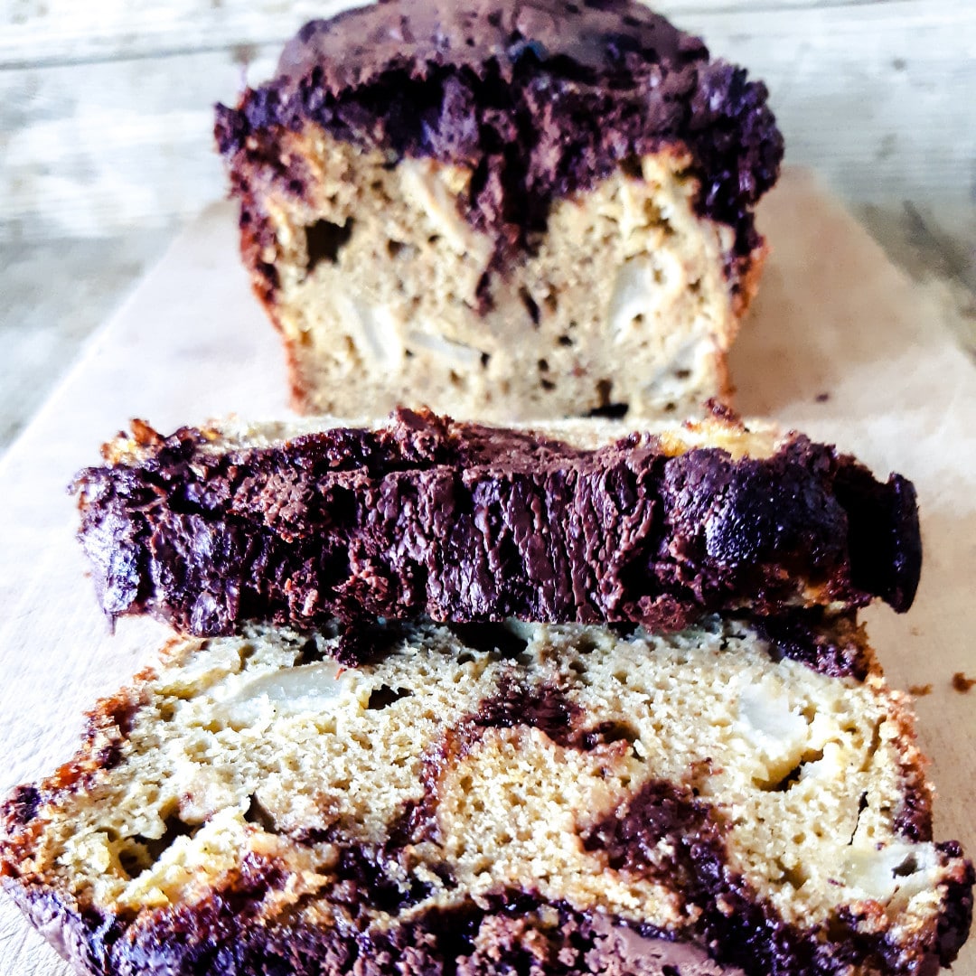 Cake marbré pomme et chocolat