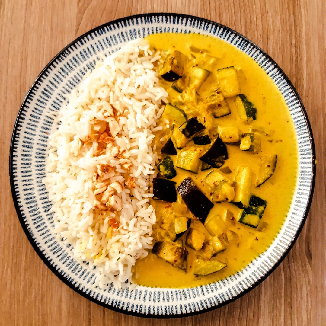 Curry courgettes et aubergines lait de coco