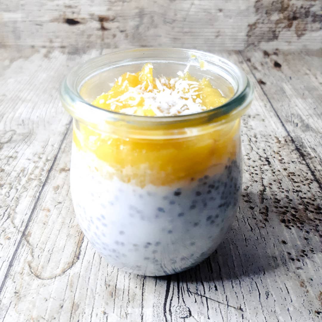 Pudding de chia coco mangue