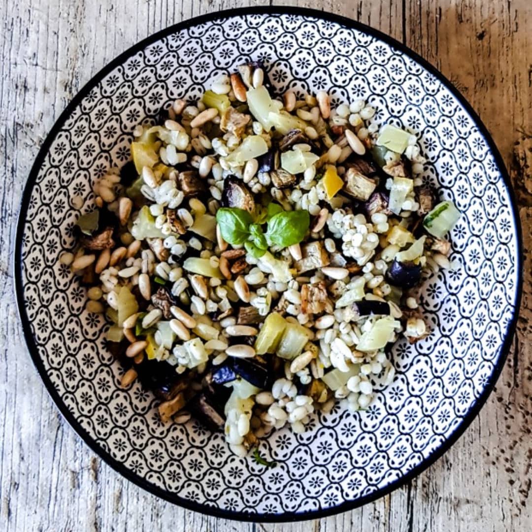 Salade orge fenouil et aubergine